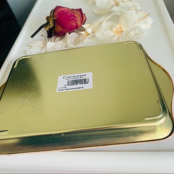 Paris Graphic Gold Metal Tray Holder - Picture 4 of 10